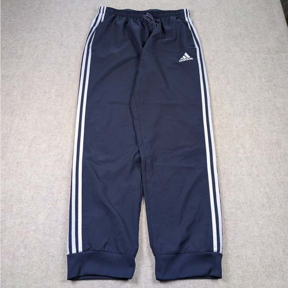 Adidas Primegreen Joggers Size‎ Large Navy Blue 3 Stripes Drawstrings Pockets - Picture 1 of 6